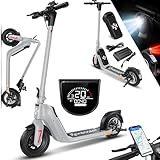 KESSER E-Scooter mit Straßenzulassung 40km Reichweite Faltbarer Elektro 36V / 10 Ah Batterie Roller Belastung bis 120kg 450W Motor 10'' Reifen LCD-Display und universelle Smartphonehalterung Grau