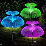 Hqynss Solarlampen für Außen Garten, 3 Stück Qualle mit Farbig LED Solarleuchten Garten Deko, IP65 Wasserdicht Solar LED Blumen Lampe für Außen, Rasen, Balkon, Terrasse, Hof，Fest Deko(Mehrfarbig)