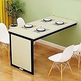 QTQHOME Wandmontierter klappbarer Esstisch, platzsparend, Holz, Wandmontage, Esstisch, Küchentisch, faltbarer Wandtisch, moderner Klapptisch für Zuhause und Büro, 80 x 40 x 75 cm, Beige B)