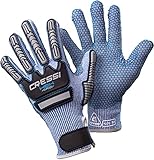 Cressi Hex Grip Gloves - Schnitt und Abriebfeste Handschuhe für Apnoe und Tauchen, Blau, XS, Erwachsene Unisex