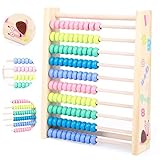 Abakus,Holz Rechenschieber,Holzspielzeug Baby,Montessori Spielzeug,Mathematik mit 100 Holzperlen Kinderspielzeug Motorikspielzeug Lernspielzeug Geschenke für Kinder