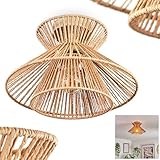 Deckenleuchte Bauro, moderne Deckenlampe aus Metall/Papier in Messingfarben/Natur, Deckenleuchte im Boho-Design mit tollem Lichteffekt an der Decke, Ø 32 cm, 1-flammig, 1 x E27, ohne Leuchtmittel