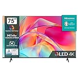 Hisense 75E7KQ QLED Smart TV 189 cm (75 Zoll), 4K, HDR10, HDR10+ decoding, HLG, Dolby Vision, DTS Virtual, 60Hz Panel, Bluetooth, Alexa Built-in, VIDAA Voice, anthrazit