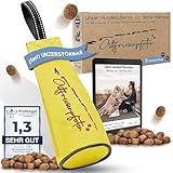 Ostfriesenpfoten® - extrem strapazierfähiger Futterbeutel 'Enno' | ohne Metallösen | Neongelb | Größe S | geeignet für alle Hunderassen - waschbarer Futterdummy inkl. eBook für Dein Agility-Training