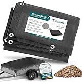 TRAILERKRAFT® Anhängernetz Feinmaschig - Abdecknetz mit Gummiseil - zur Ladungssicherung - Transportnetz Netz für Anhänger, Ladungssicherungsnetz feinmaschig (Schwarz, 1,5x2,2m)