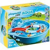 PLAYMOBIL 1.2.3 70267 Fröhliche Wasserbahn mit Kurbel für den Wasserstrudel, Brücke und verstecktem Wasserkanal, ab 1,5 Jahren