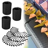 Relaxdays 10 x Dachrinnen Laubschutz, je 6 m lang, Kunststoff Laubgitter, Gesamtlänge 60 m, Laubfangstreifen für Regenrinnen, schwarz