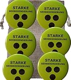Auffällige Blindenabzeichen,Blindenbutton, Anstecker für Sehbehinderte in Neon Farben. Als Behindeten Hilfsmittel. Sehr auffällig 56 mm im Durchmesser. (6xgelb)