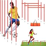 ZPONEED 12er Set Verstellbar Slalomstangen Fussball Set Slalom Poles, Abnehmbar Slalom Stangen, Agilität Stangen Fussball trainingszubehör für Koordinationstraining, Slalom, Fußball, Hundesport