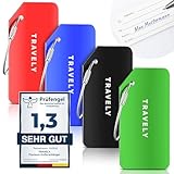 Travely Premium Kofferanhänger - leicht Erkennbar, Robust & Sicher - inkl. Namensschild und Privatsphäre Schutz I Vielseitig und Praktische Adressanhänger, Namensanhänger & Gepäckanhänger