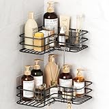 WELDUN Duschablage Ohne Bohren, 2 Stücke Eckregal Edelstahl Badregal Rostfrei, für Badezimmer Shampoo Duschgel