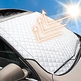 FREESOO Sonnenschutz Auto Frontscheibe, Auto Sonnenschutz Frontscheibe Innen, Frontscheibenabdeckung, Sonnenblende Vorne, Windschutzscheibe für Sommer Selbsthaftend UV Faltbar 147X100CM