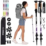 TrailBuddy Walking-Stöcke - Teleskop-Wanderstöcke für Damen & Herren - 62-137 cm - Ultraleichte Trekkingstöcke aus 7075 Aluminium - 1 Paar (Pflaume)
