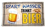 Fahne/Flagge Spart Wasser Trinkt Bier 90 x 150 cm