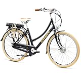 TRETWERK 28 Zoll E-Bike Damen Fahrrad Vintage Bike - Aurora - Pedelec 7 Gang Nabenschaltung - Hollandrad Elektrofahrrad Frontmotor - schwarz 50 cm