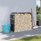 Tidyard Kaminholzunterstand Anthrazit 120x45x100 cm Verzinkter Stahl, Kaminholzständer für Kaminzubehör Innenräume Wintergarten Hütten & gemütliche Feuerstellen