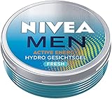 NIVEA MEN Active Energy Hydro Gesichtsgel Fresh (75 ml), Gesichtspflege für 24h Feuchtigkeit, ultra-leichte Feuchtigkeitscreme mit 100% natürlicher Wasserminze