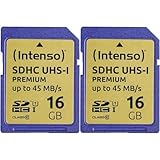 Intenso 3421470 Flash-Speicher 16 GB SDHC UHS-I Klasse 10 (Packung mit 2)