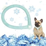 DEWEL Kühlhalsband für Hunde, Kühlhalsband für Hunde, schnell abkühlbar bei 28°C, Sommer-Kühl Nackenwickel, für kleine und mittlere Hunden mit einem Halsumfang von weniger als 47 cm (Grün)