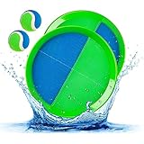 INPODAK Klettballspiel für Kinder, Klettball Spiel ab 3 4 5 6 7 8 9, Kinder Strandspielzeug, Strandspiele Wurfspiel, Spielzeug, Sommerspiele Draußen Garten Blau Grün