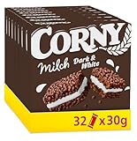 Müsliriegel Corny Milch Dark & White, Milchsandwich mit Kakao und Milchcreme, 32x30g