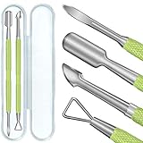 Alinana Nagelhautschieber Kit, Edelstahl Nagelhautschäler Schaber und Nagelhautschieber für Entfernung von Nagellack