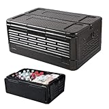 Faltbar Thermobox 40L Styroporbox 60x41x25cm Warmhaltebox für Essen mit Integrierter Deckel Multifunktional Kühlbox Transportbox für Camping Picknicks Lebensmittel Transport(Schwarz)