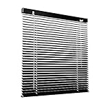 Victoria M. Aluminium Jalousie, 80 x 130 cm, schwarz, Jalousie ohne Bohren, inkl. Klemmclips