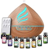 PureMist Aroma Diffuser 500ml für Ätherische Öle: Ultraschall Luftbefeuchter Schlafzimmer mit Fernbedienung - Lufterfrischer mit 14-farbigem LED & 4 Timer