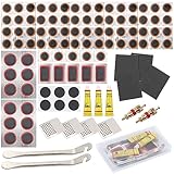 ZOCONE 103 Stück Fahrrad Flickzeug Set, Fahrrad Reparaturset Fahrradreifen Reparaturset Fahrradschlauch Patch Flickzeug Fahrrad Selbstklebend für Radfahrer Motorräder Reifenpanne