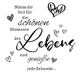 HPNIUB Wandtattoo nimm dir Zeit für die schönen Momente wandtattoo wohnzimmer Sprüche zitate Wandsticker Flur und Diele