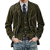 Herren Einfarbig Cord Blazer Sakko mit Knopfleiste Strickjacke Mantel Daily Freizeit Anzugjacke Übergangsjacke Freizeitjacke Outdoorjacke Slim Fit Blazerjacke Lange Ärmel Revers Cord Blazer