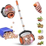 Walnuss Sammler, Nusssammler, Rollsammler mit teleskopstiel, Nut Collector für 0,75 bis 1,7 Zoll große Nüsse, Eicheln, Kastanien, Walnüsse, Haselnüsse, Pekannüsse und Golfbälle