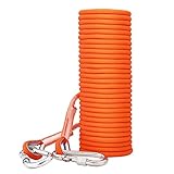 ENJOHOS 8mm Kletterseil, Sicherheitsseil mit Schraubkarabiner, Klettergurt Sicherungsseil Tragegewicht 950kgfür Wanderung Bergsteigen Camping Baumklettern(Orange, 20 M)