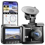 AZDOME Dashcam Auto mit 4K Auflösung, WiFi Autokamera mit GPS, Dash Camera mit Nachtsicht, 170°Weitwinkel, WDR, 2,4' IPS, 24/7 Parküberwachung, Bewegungserkennung, Loop-Aufnahme(GS63H)