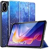 TiMOVO Hülle für Xiaomi Redmi Pad 2 2025, Schlank Leicht Schutzhülle mit Ständer & Harter Rückseite für Xiaomi Redmi Pad 2 11' Tablet, Auto Schlaf/Aufwach, Blau Sterne