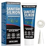 Sanitär Silikon 120ml transparent, schimmelresistent, gerucharm und schnell trocknend für Badezimmer, Dusche und Küche. Abdichtung in 24 Stunden, einfache Verarbeitung (transparent) (120 ml)