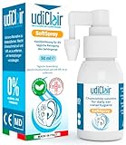 Ohrenspray gegen Ohrenschmalzpfropfen 50 ml - UdiClair SoftSpray - Isotonische Lösung Ohne Alkohol Made in Italy - Vernebelter Strahl für tägliche Hygiene des Gehörgangs