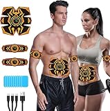 JOYTOUR EMS Trainingsgerät, EMS Bauchmuskeltrainer, Sicher Effektiv Schneller Bauchtrainer, Bauchmuskeltrainer Elektrisch, 10 Stück Ersatzpads, 6 Modi & 15 Intensitäten