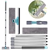 Tendak Fensterwischer mit Teleskopstiel, 2 in 1 Fensterabzieher, Teleskop Fensterputzer von 90 bis 200cm Fensterreiniger Set Glasreiniger für Hohe Fenster im Innen und Außen, Dusche Glas