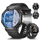 GPS Smartwatch Herren, 2025 Militär Smartwatch Sportuhr, 1.39'' Fitnessuhr Smart Watch für Android und ios, Wasserdichte Fitness Tracker mit Telefonfunktion/Herzfrequenz/AI/ChatGPT/über 100 Sportmodi