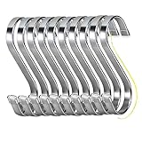 WEERSTONE 18 Stück S Haken Edelstahl S-förmige Haken Schwerlast Metall haken für für Badezimmer, Schlafzimmer, Büro, Küche, Geschäft