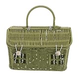 UPKOCH Hauskorb: Geflochtener Picknickkorb mit Griff – Aufbewahrungsbehälter aus Rattanimitat – Dekorativer Blumenkorb für Hochzeiten