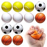 Xiuyer Mini Sportbälle, 12pcs Schaumstoffbälle Schwammball Kit Antistressbälle Soft Bälle für Kinder Tennisbälle Tischfußball Kickerbälle Softball für Erwachsene Übungs Haustiere Training Büro
