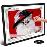 TSOCOS A3 Leuchttisch, 6000Lux Sehr Hell LED Licht Pad mit Seitliche Tasten & 6 Stufen der Helligkeit, 3 Farben Lightpad Leuchtplatte für Diamond Painting, Zeichnen, Skizzieren