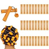 Dauerwellen Wickler Große 30 Stück Lockenwickler Dauerwellen Set Lang Haare Lockenwickler Curler Hair Rollers für Natürliche Haare Lange Kurze Haare Styling DIY Tool (Orange, 30 Stück)