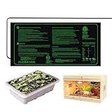 Niesel Heizmatte für Setzlinge – 50 x 25 cm Thermomatte für Keimung, verstellbare und wiederverwendbare Thermodecke für den Innen- und Außenbereich, mit Tablett für Garten und