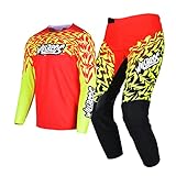 Willbros Jugend Jersey Hose Kombination Kinder MX Motocross Ausrüstungsset Rennbekleidung Off-Road MTB ATV Motorrad Mädchen Rot YL