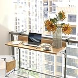 Höhenverstellbarer klappbarer Balkon-Bartisch für Geländer - Platzsparender Hängetisch, tragbarer Outdoor-Esstisch für kleine Balkone und Terrassen