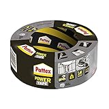 Pattex Power Tape, extra starkes Gewebeband für Reparaturen und schwere Lasten, Duct Tape für fast alle Oberflächen, wasserdichtes Klebeband, silber, 1-er Pack, 50m x 50mm